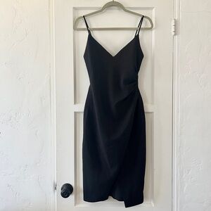 Black Halo Black Slip Dress with V-Neck